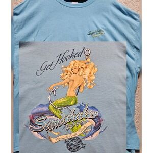 Sandshaker 2014 Pensacola Beach Florida Mermaid Fishing T-Shirt 3XL